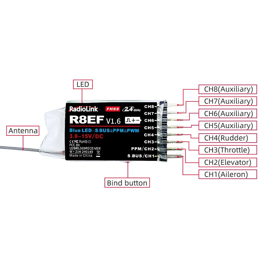 Radiolink R8EF 8 Channel Recei - Receiver Sbus 8Ch avis et prix