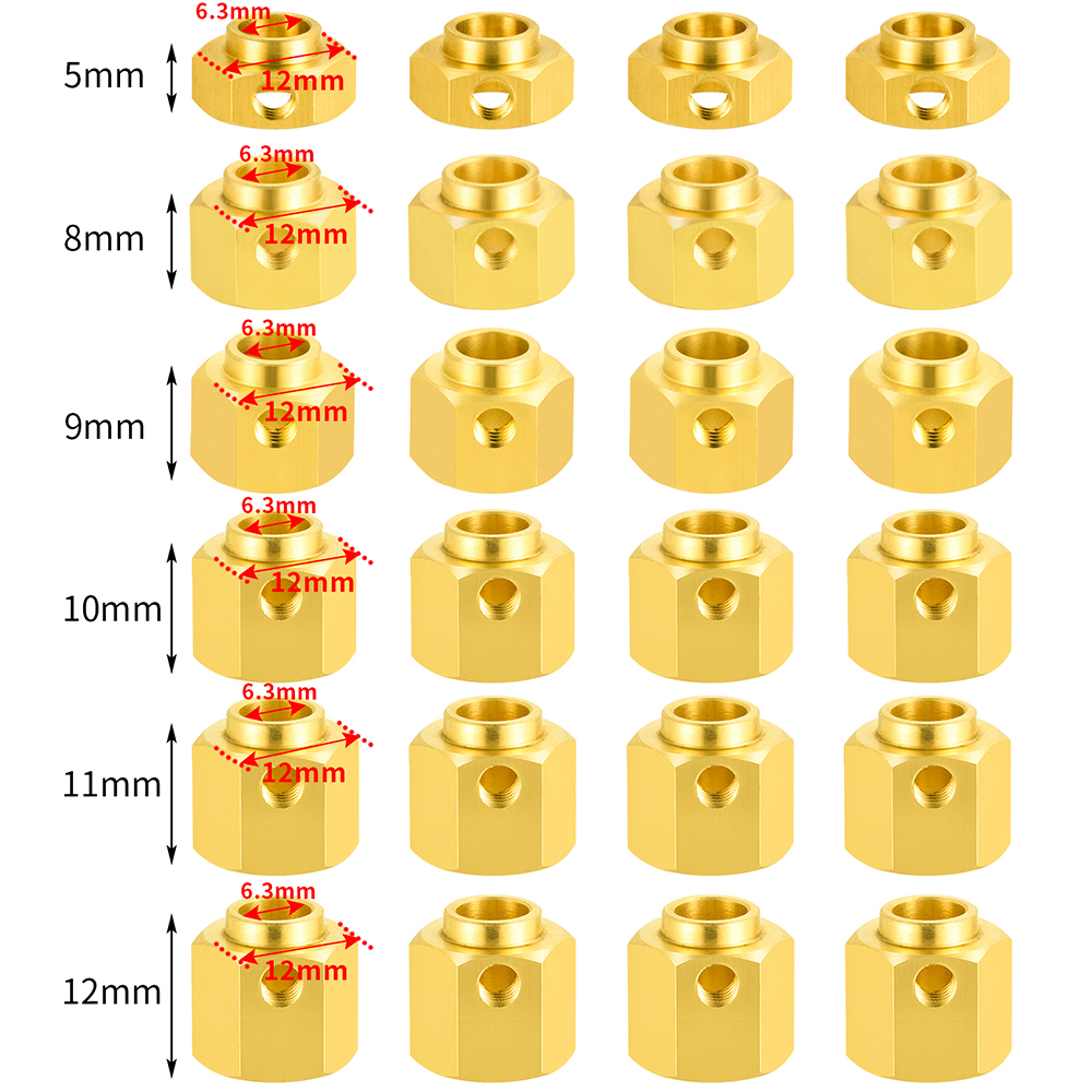 YEAHRUN 4PCS Brass 12MM Wheel  - Wheel Hex Adapter avis et prix