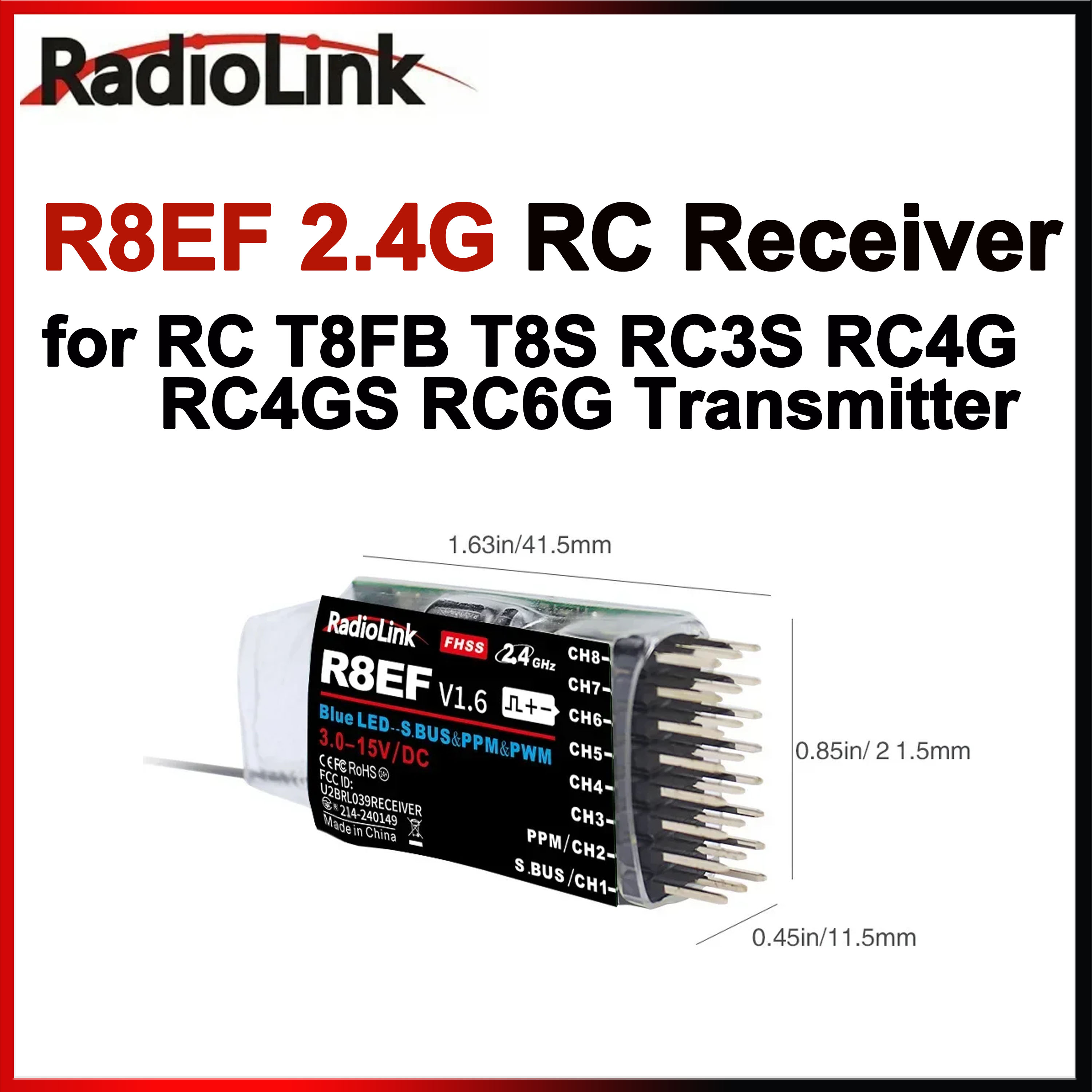 Radiolink R8EF Receiver 2.4G 8 - Receiver Sbus 8Ch avis et prix