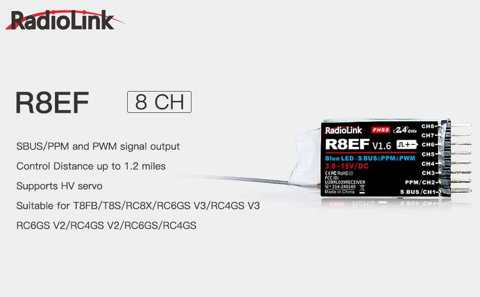 Radiolink R8EF Receiver 2.4G 8 - Receiver Sbus 8Ch avis et prix